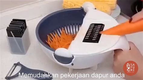 Beemsk Parutan Serbaguna Mangkok Penampung Vegetable Slicer Youtube