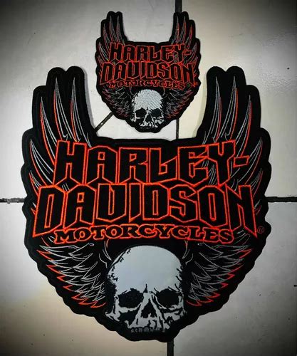 Parche Bordado Biker Harley Davidson Skull Wings Cuotas Sin Inter S