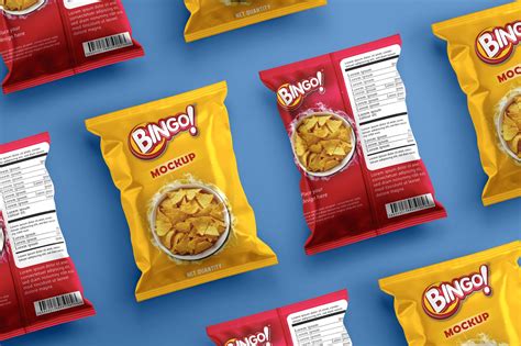 Free Chips and Snacks Packaging Design Template PSD - Free Package Mockups