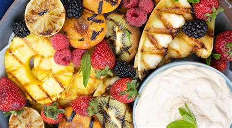 Grilled Fruit Platter With Tri Nut Dip Recipe Farm Boy Recipes