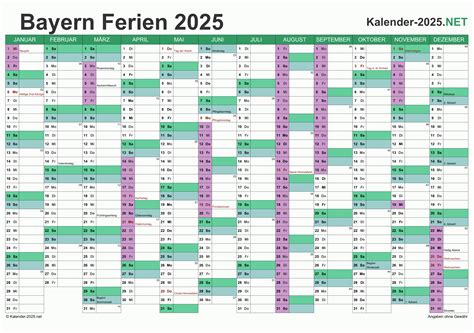 Jahreskalender 2025 Zum Ausdrucken Mit Ferien Niedersachsen