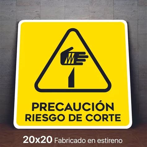 Señalamiento Riesgo De Corte Precaucion Letrero 20x20 Meses Sin Intereses