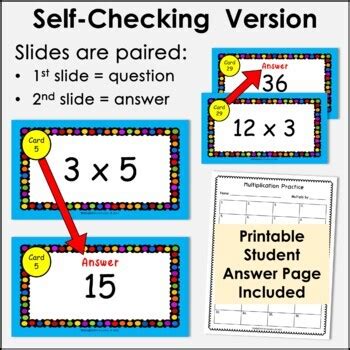 Digital Multiply By Flash Cards For Multiplication Fact Fluency