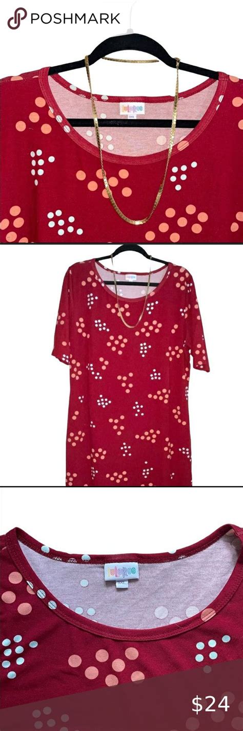 Lularoe Xl Julia Dress Knee Length Sheath Dress Red W Dots