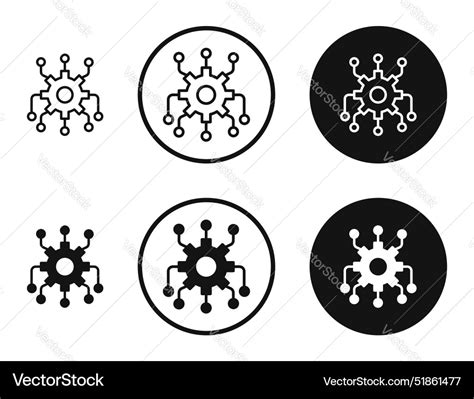 Algorithm icon set in black and white outlines Vector Image