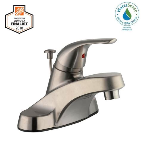 Glacier Bay Aragon 4 In Centerset Single Handle Low Arc Bathroom Faucet In Brushed Nickel