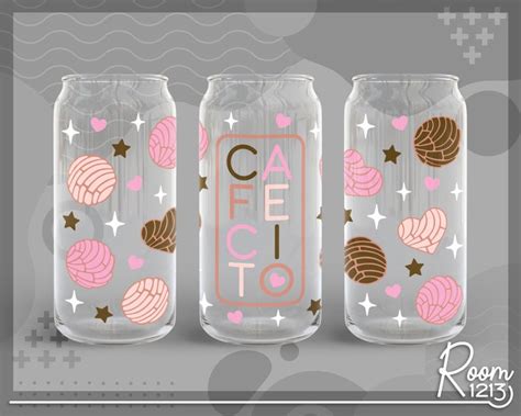 Cafecito Y Chisme Can Wrap Svg Concha Pan Dulce Wrap File Etsy