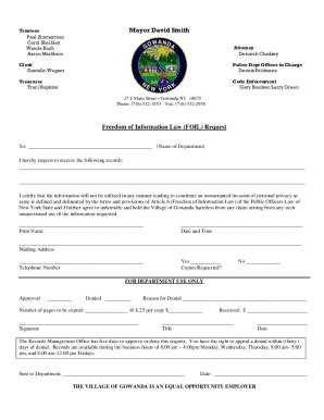 Fillable Online Freedom Of Information Law Foil Request Wordpress