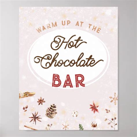 Hot Chocolate Bar Cocoa Girl Baby Shower Sprinkle Poster Zazzle