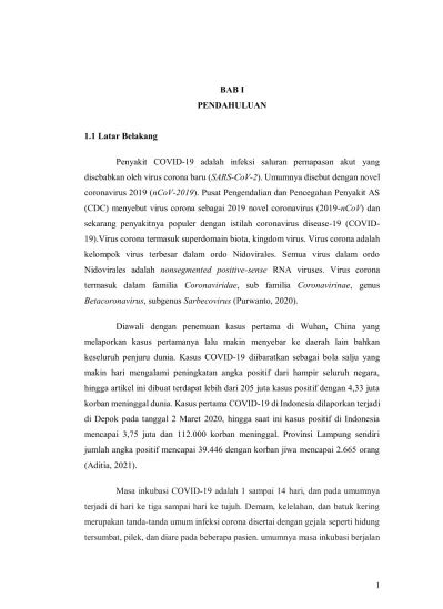 1 1 BAB I PENDAHULUAN 1 1 Latar Belakang Penyakit COVID 19 Adalah