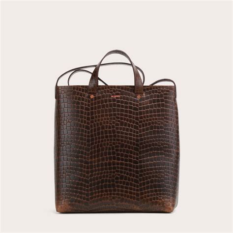 Vito Vertical Shopper Bag Croco Molehill