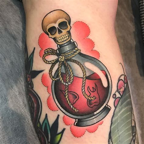 Traditional Poison Bottle Tattoo