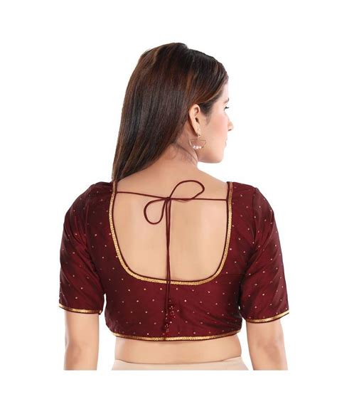 Muhenera Womens Art Silk Elbow Sleeves Saree Blouse Muhenera S 3392995