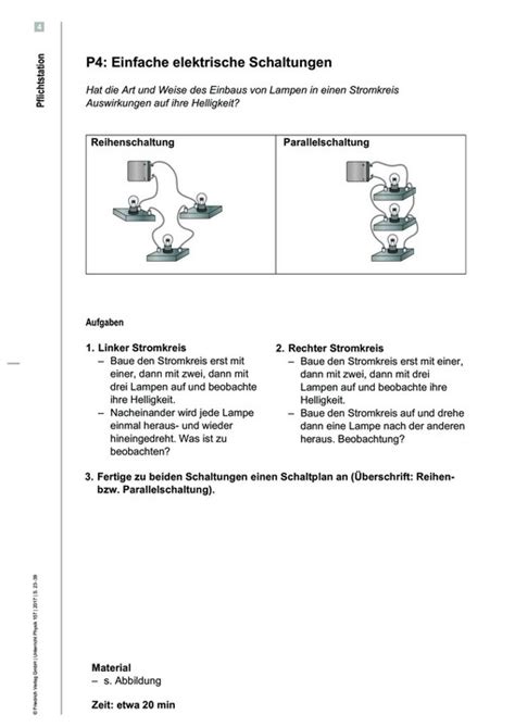 Grundschaltungen der Elektrizitätslehre Materialien für das