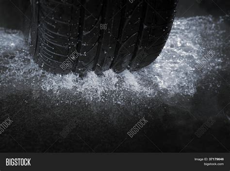 Car Tire On Wet Road Image And Photo Free Trial Bigstock