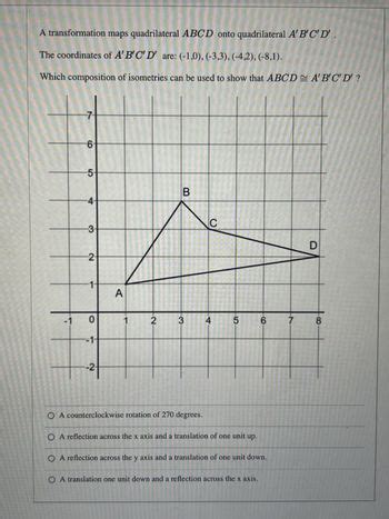 Answered A Transformation Maps Quadrilateral Bartleby