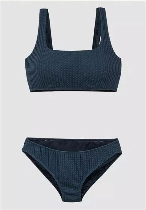 Buy Lycka Lnt Korean Lady Bikini Swimwear Navy Online Zalora