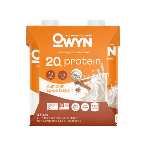 OWYN Pumpkin Spice Latte Non Dairy Protein Shake 4 Pk 11 15 Fl Oz