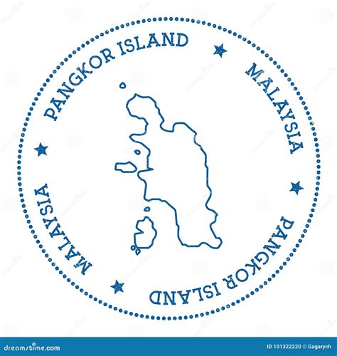 Pangkor Island Map Sticker Stock Vector Illustration Of Malaysia