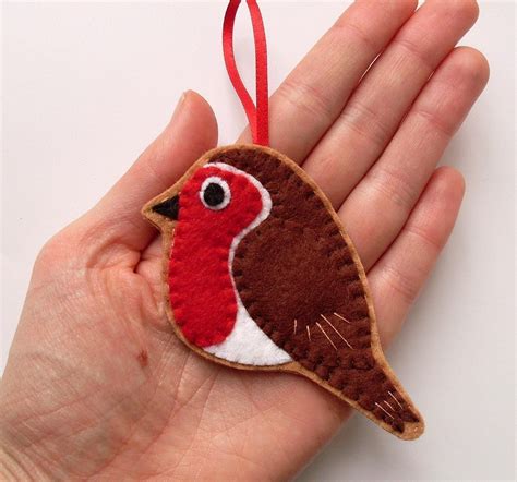 Robin Felt Bird Ornament Felt Crafts Christmas Felt Christmas