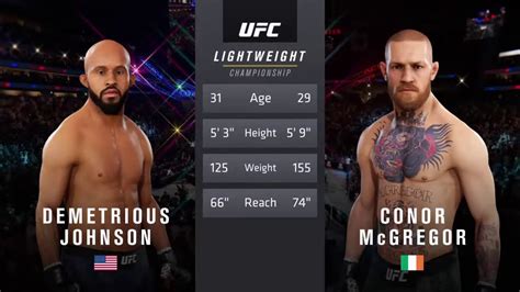 Conor McGregor VS Demetrious Johnson Fight Simulation EA Sport UFC 3