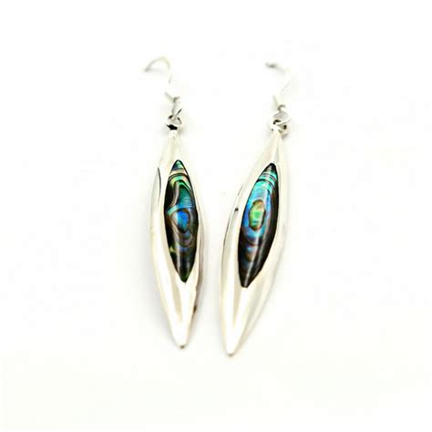 Drop Marquise Earrings With Abalone Paua Shell Fashion Thailand