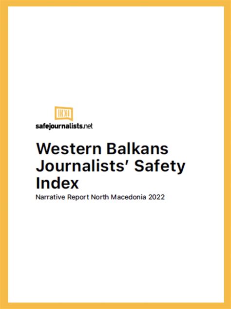 Western Balkans Journalists Safety Index Narrative Report North