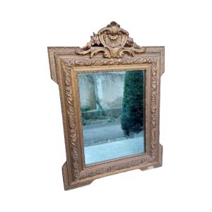 Rare Ancien Miroir Arqu En Bois Cir De Style Napol On Iii Marron