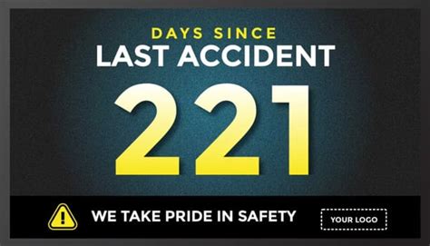 Days Without Accident Sign Rise Vision