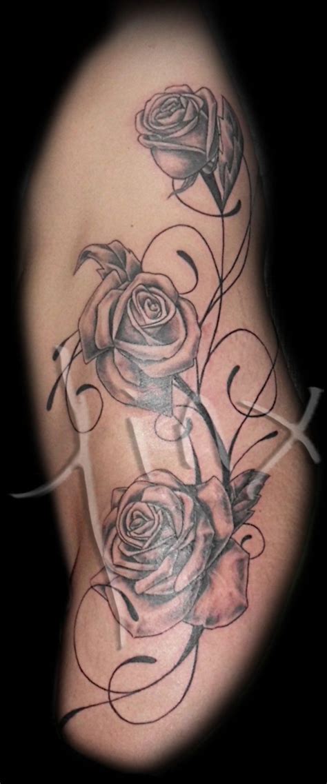 Black And Gray Roses Tattoo Rose Tattoos Custom Tattoo Tattoos