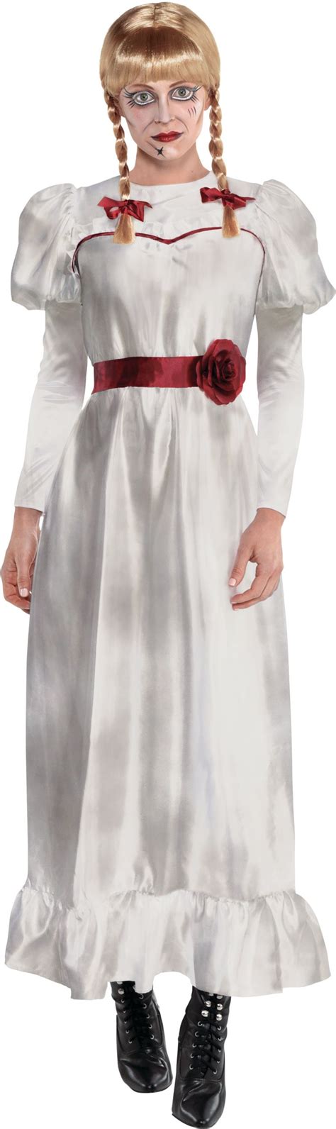 Womens The Conjuring Universeannabellewhite Dress With Wig Halloween