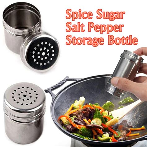 Stainless Steel Spice Jar Dredge Salt Sugar Spice Pepper Shaker