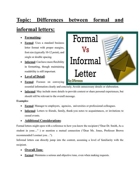 Solution Differences Between Formal And Informal Letters Studypool