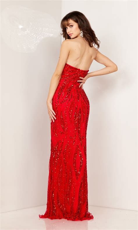 Long Strapless Sweetheart Prom Dress With Sequins