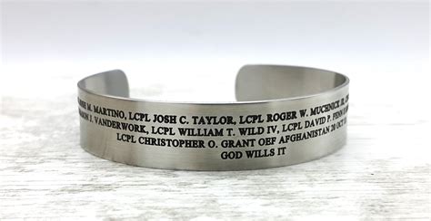 Custom Military Bracelet Stainless Steel Cuff Honor The Fallen Etsy