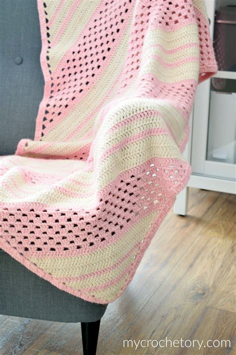 Diagonal Stone Blanket Mycrochetory Crochet Blanket Crochet