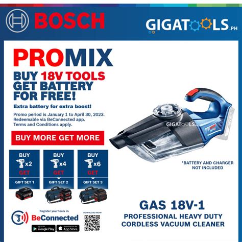 Bosch Gas V Professional Heavy Duty Cordless Vacuum Cleaner V