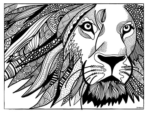 Printable coloring page lion coloring page printable pdf etsy – Artofit