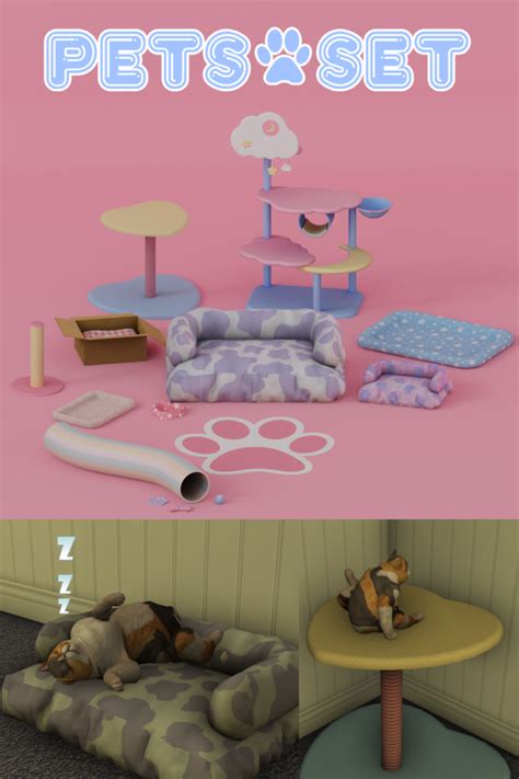 Pets Set Mechtasims Sims 4 Pets Mod Sims Pets Sims 4 Cc Furniture