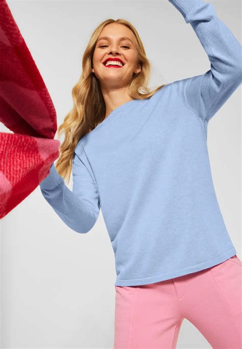 Street One Pullover Mit U Boot Kragen Für Damen Street One