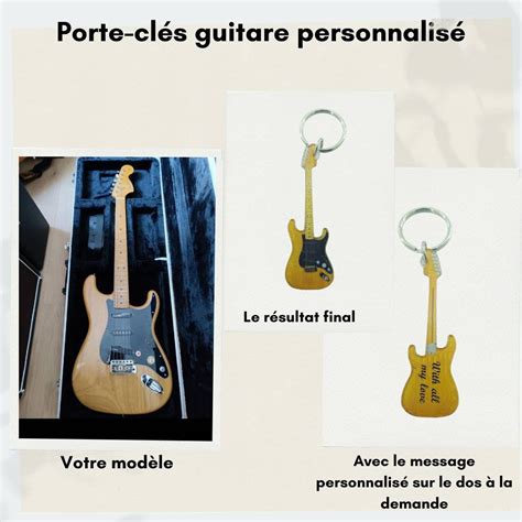 Personalized Keychain Miniature Guitar With Or Without The Etsy