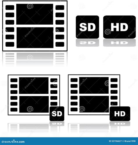 Standard and High Definition Movies Stock Illustration - Illustration