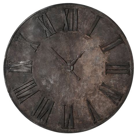 Pce231 Distressed Iron Metal 180 Cm Wall Clock Interior Flair