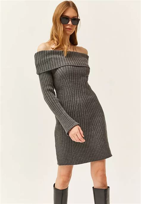 Buy Olalook Madonna Collar Mini Knit Dress Online Zalora