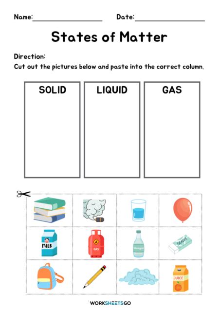 States Of Matter Activity Sheet