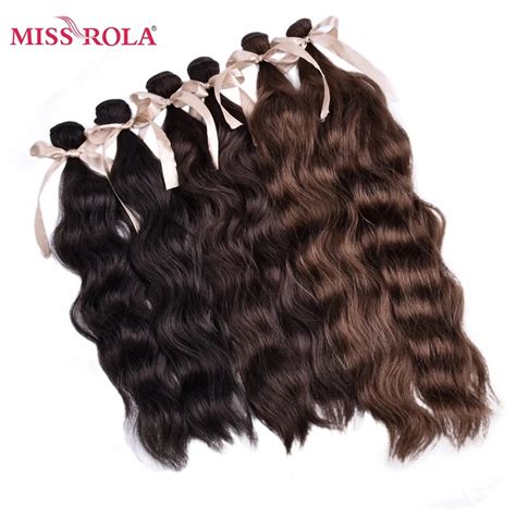 D Miss Rola Inch Long Wavy Synthetic Hair Wefts Pcs Set Full