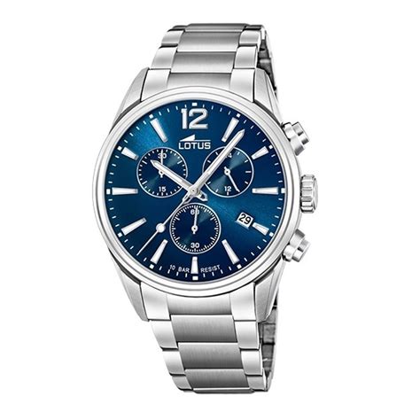 Reloj Lotus de hombre Chrono en acero cronógrafo y esfera azul