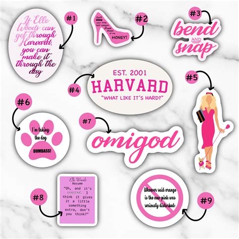 Legally Blonde Sticker Pack Waterproof Sticker For Laptop Etsy