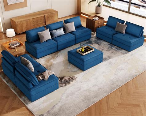 Papajet 8 Seater Modular Sectional Couch Convertible U Shaped Sofa 32 Seat Couch For Living