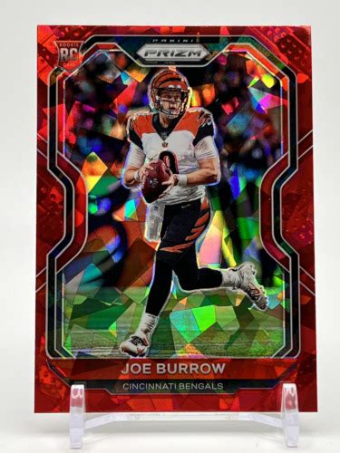 Panini Prizm Red Cracked Ice Refractor Joe Burrow Rookie Nm